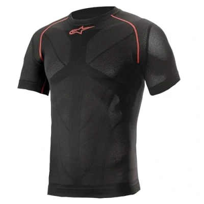 Afbeelding van Alpinestars Ride Tech V2 Top korte mouwen zomer gebreid uniseks (1 stuk), Zwart/Rood