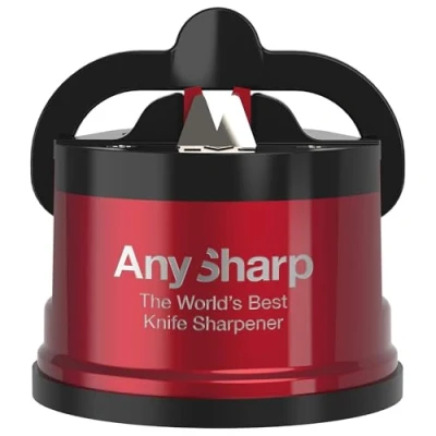 Afbeelding van ANYSHARP Pro Messenslijper (metaal) met zuignap (rood)