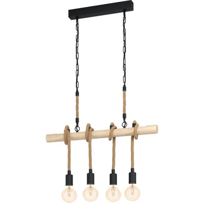 Afbeelding van EGLO Youngstown Hanglamp E27 70 cm Zwart/Bruin