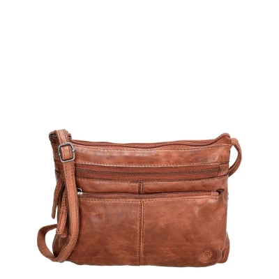 Afbeelding van Hide &amp; Stitches Paint Rock Schoudertas Cognac