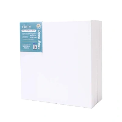 Afbeelding van EXERZ Ingelijste Canvas Diepe Rand Set van 4 / 30 x 40 cm 380 g/m² 100% Katoen Voorgerekt Virgin Drievoudige Primer Zuurvrij Medium Korrel 3,8 Dikte/Acrylverf, Olieverf (30