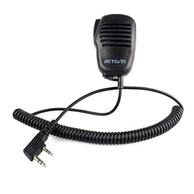 Afbeelding van Retevis 2 polige schoudermicrofoon voor walkietalkie compatibel met bidirectionele radio RT24 RT28 RT27 RT22 RT85 RT618 eSynic Baofeng UV 5R BF 888S Kenwood