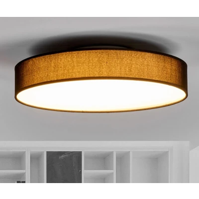 Afbeelding van Lindby plafondlamp 1licht stof, kunststof, metaal H: 10.5 cm zwart, wit Inclusief lichtbron