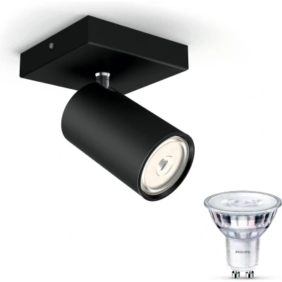 Afbeelding van Philips myLiving Kosipo Opbouwspot 1 Lichtpunt zwart Incl. LED Scene Switch Gu10 50W