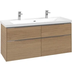 Afbeelding van Villeroy &amp; Boch Subway 3.0 wastafelonderkast, meubelgreep aluminium