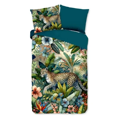 Afbeelding van Pure Dekbedovertrek &quot;luipaard met bladeren&quot; Multi (140x200/220 cm) Microfiber