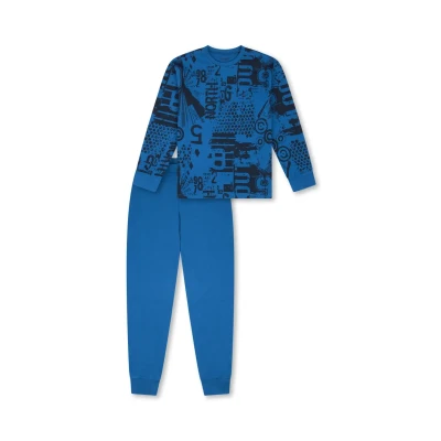 Afbeelding van Schiesser SET Pyjama, Heren, Maat: 176, Blau