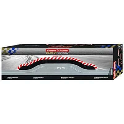 Afbeelding van Carrera rail en toebehoren voor circuit 20020602 1/24 1/32 Evolution Digital 132 124 Buitenranden Pit Stop Lane (schouder recht/omhoog/omlaag, 2 end stuks)