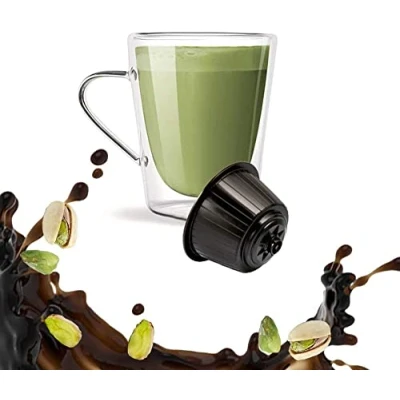 Image de 16 Capsules Kickkick Boisson Pistache compatibles Nescafe Dolce Gusto Soluble