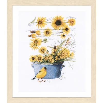 Afbeelding van Borduurpakket Zonnebloemen Marjolein Bastin (Lanarte)