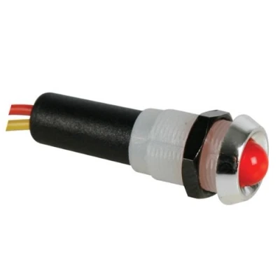 Afbeelding van Led lamp 5v rood chromen behuizing