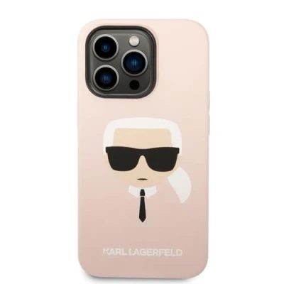Afbeelding van Karl Lagerfeld iPhone 14 Pro Hardcase Backcover Karl&#039;s Head Magsafe Compatible Roze