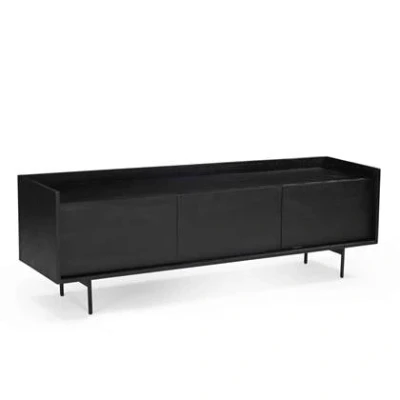 Afbeelding van Tv Meubel Zwart Mangohout 160cm Hanne Giga