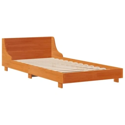Afbeelding van vidaXL Bedframe zonder matras massief grenenhout wasbruin 75x190 cm