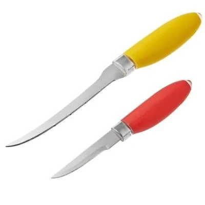 Image de Tefal set de 2 couteaux a fruits + manche antidérapante fresh kitchen rouge et jaune k0612314