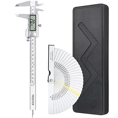 Afbeelding van Proster Digitale schuifmaat 200 mm + 32 diktemeters met wijzerplaat, elektronische/inch/metrische breuken, meetinstrument voor lengte, breedte, binnen/buitendiameter