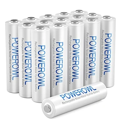 Afbeelding van POWEROWL AAA batterij Ni MH 16 stuks batterijen oplaadbare 1,2 V Migon (lage zelfontlading, 1000 mAh)