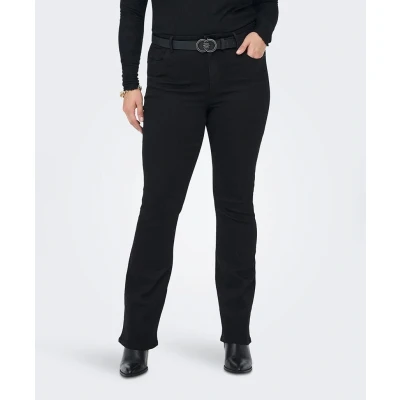 Afbeelding van ONLY Carmakoma Carlaola Flared Jeans, Dames, Maat: 50x32, Black