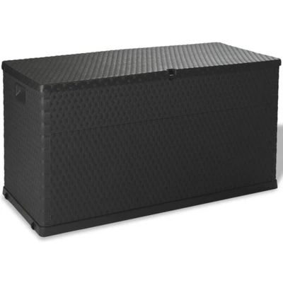 Afbeelding van Tuinbox 120x56x63 cm polypropeen rattan antracietkleurig