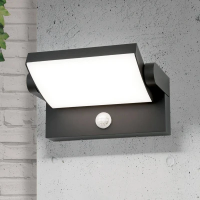 Afbeelding van LED buitenwandlamp Ginger, sensor, zwart, IP54