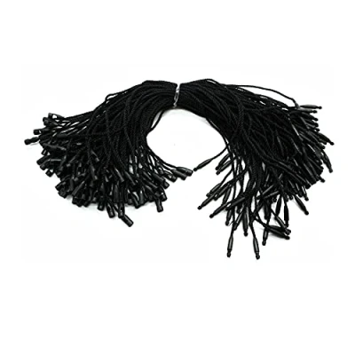 Afbeelding van Trimming Shop 100 stuks zwarte nylon etiketten, druksluiting voor het bevestigen van etiketten en veiligheidsetiketten, 17,8 cm lang