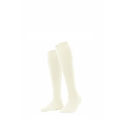 Afbeelding van FALKE Softmerino lang eenkleurig wol katoen kniekousen dames wit maat 35 36