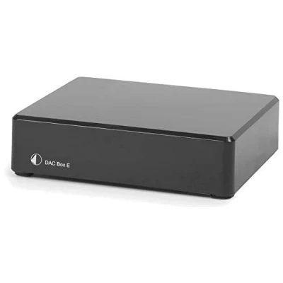 Afbeelding van Pro Ject DAC Box E Analoog digitale converter HD muziek tot 24/192 kHz, optische en coaxiale ingangen, compact design, gemaakt in Europa zwart