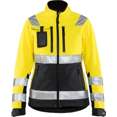 Afbeelding van Blåkläder 4902 2517 Dames Softshell jack High Vis Geel/Zwart maat XL
