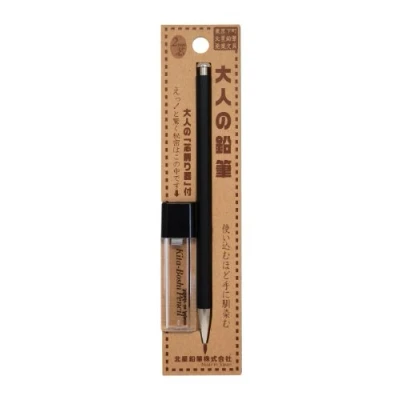 Afbeelding van Kitaboshi Vulpotlood 2 mm, zwarte behuizing en puntenslijper (OTP 680BST)