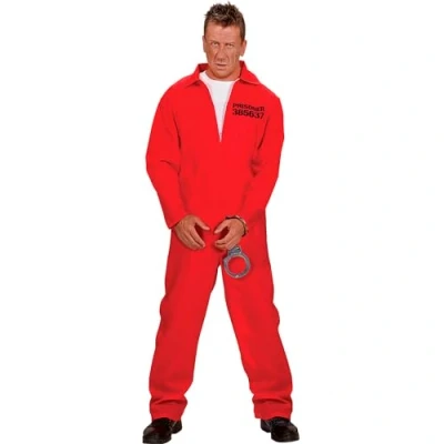 Afbeelding van Widmann Boef Kostuum County Jail Gevangene Man Oranje Small Carnavalskleding Verkleedkleding