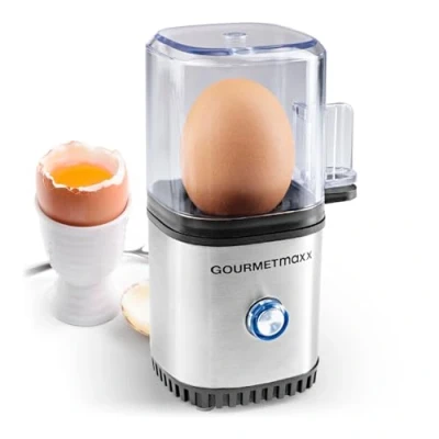 Afbeelding van GOURMETmaxx eierkoker voor 1 ei roestvrij staal/zwart