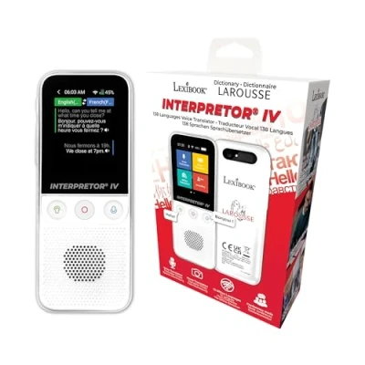 Afbeelding van Lexibook, Larousse, Interpretor IV®, Spraakvertaler 138 talen, Spraak en fotovertaling, 15 offline uitspraak, conferentiemodus, wisselkoersomzetting, NLT3000LA