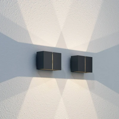 Afbeelding van LOOM DESIGN Ask LED buiten wandlamp up/down zwart