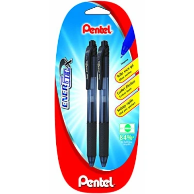 Afbeelding van Pentel EnergelX BL107 Gel inktroller, 0,7 mm punt, zwart, 2 stuks
