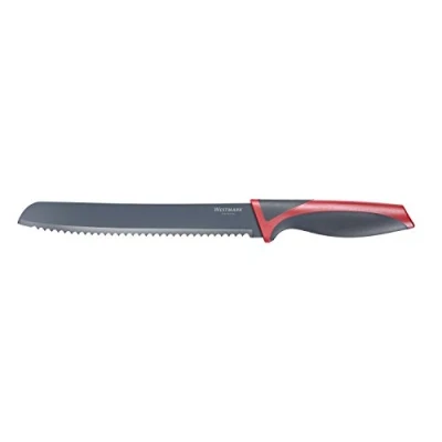 Image de Westmark 14552280 couteau à pain avec protection de lame pp/inox/tpe noir/rouge 32,7 x 3,6 2 cm