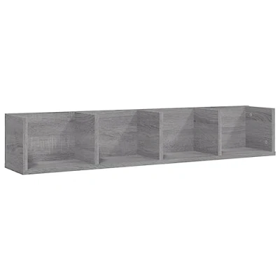 Afbeelding van Wandschap CD 100x18x18 cm bewerkt hout grijs sonoma eikenkleur