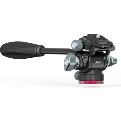 Afbeelding van Ulanzi U 190 Hydraulische statiefkop Vloeistof videokop Fluid head Metaal 1/4inch of 3/8inch schroefaansluiting Rood/Zwart