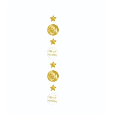 Image de Décoration de pendaison à 21 ans Blanc / Or par unité