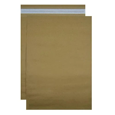 Afbeelding van 10 stuks kraftpapieren verzendzakken met kartonnen look, ondoorzichtig, automatische sluiting, gemakkelijk te plakken en duurzaam, grote bruine enveloppen, 300 x 360 100 mm