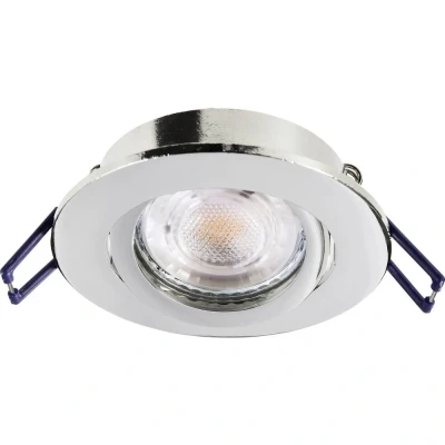 Afbeelding van Samsola plafond inbouwlamp, glanzend zilver, Ø 8 cm, metaal