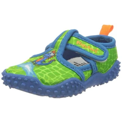 Afbeelding van Playshoes Aquaschuhe Dino Hardloopschoenen voor kinderen, uniseks, blauw en groen.