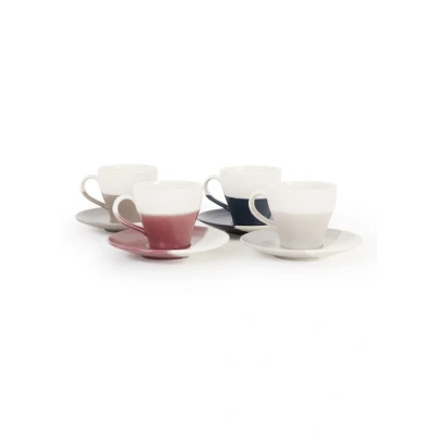 Afbeelding van Royal Doulton Coffee Studio Espressokop En Schotel 11 Cl Set Van 4 Gebroken Wit