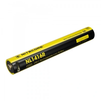 Afbeelding van Nitecore Li Ion batterij 3,7V 1600mAh 2x 14500 USB C voor MT2A Pro zaklamp