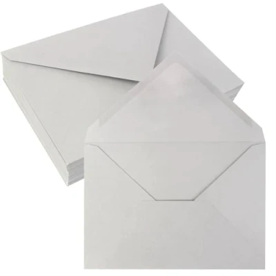 Afbeelding van JAGERGREEN A7 enveloppen 13,7 x 18,8 cm, zelfklevend, voor bruiloftsuitnodigingen, foto&#039;s, babyshower, afstudeerfeest, bedankkaarten, advertenties, 50 stuks, grijs