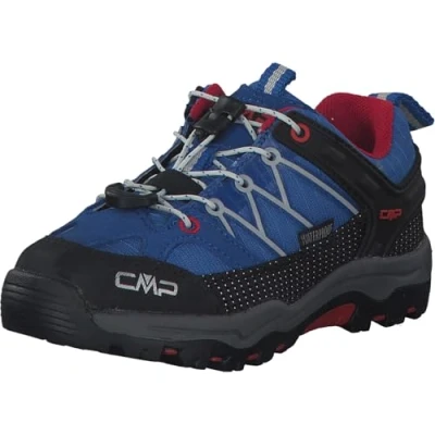 Afbeelding van CMP Kids Rigel Lage trekkingschoenen WP Wandelschoenen, uniseks, kinderen, blauw/grijs/rood (kobalto steen vuur)