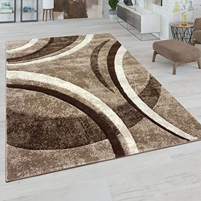 Afbeelding van Paco Home Vloerkleed Woonkamer Laagpolig Vintage Handgemaakt Contour Gesneden 3D Look 200x290 cm