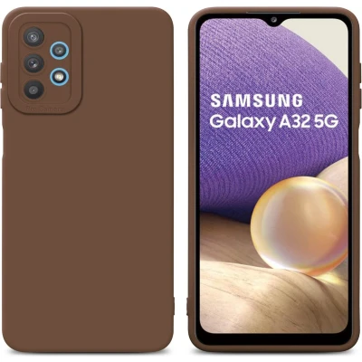 Afbeelding van Cadorabo Hoesje geschikt voor Samsung Galaxy A32 5G in Fluid BRUIN Beschermhoes gemaakt van flexibel TPU silicone Cover Case