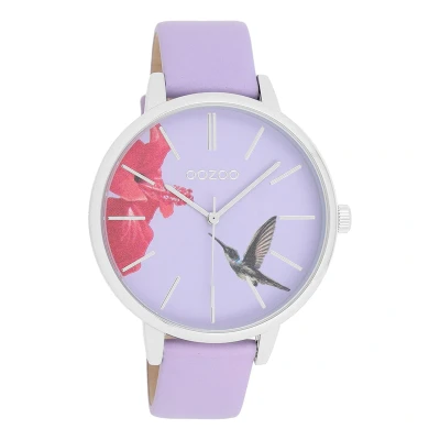 Afbeelding van Oozoo Timepieces Dameshorloge met metalen band, modern dameshorloge, elegant, analoog rond horloge (42 mm behuizing), C11068 lila, Armband