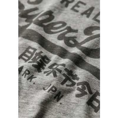 Afbeelding van Superdry Vintage LOGO Tshirt print, Heren, Maat: Medium, Athletic grey marl
