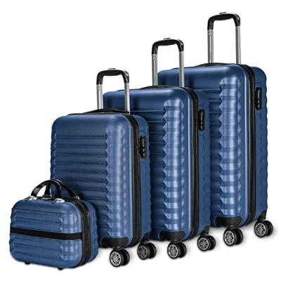 Afbeelding van NUMADA 3/4 delige set hard case koffers, koffer 53 cm, medium 63 groot 75 cm en toilettas duurzaam, licht veilig